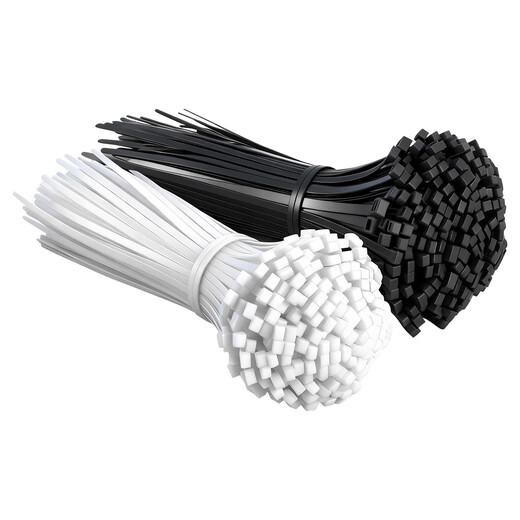 TYO national standard black and white cable ties, industrial grade nylon cable ties, black and white, multi-size optional straps, 3*150 (width 2.5mm)-100 pieces, white
