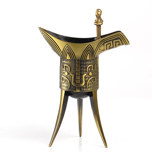 Topological jue cup, bronze, antique jue cup, Qianlong cup, ancient wine cup, wine bottle cup, ancient wine cup, white wine cup, wine cup, small jue cup, about 10 cm high