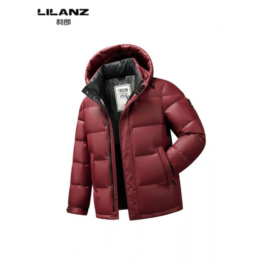 LILANZ winter new men's gray duck down hooded warm jacket for young and middle-aged business casual bread down jacket men black 14XL (190)