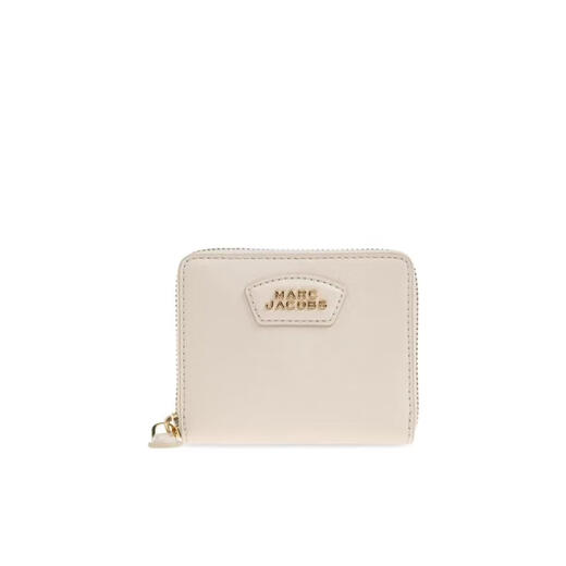 MARC JACOBS women's zipper wallet, multi-card slot design, portable storage for daily use, card storage, leather material, nude color, one size fits all