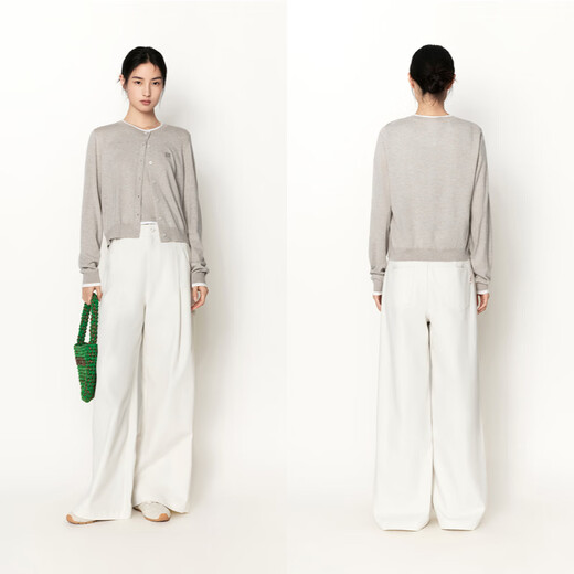 Indicia mark 2026 early spring new style high-end versatile light khaki real two-piece vest cardigan L2A6KS019 Khaki S