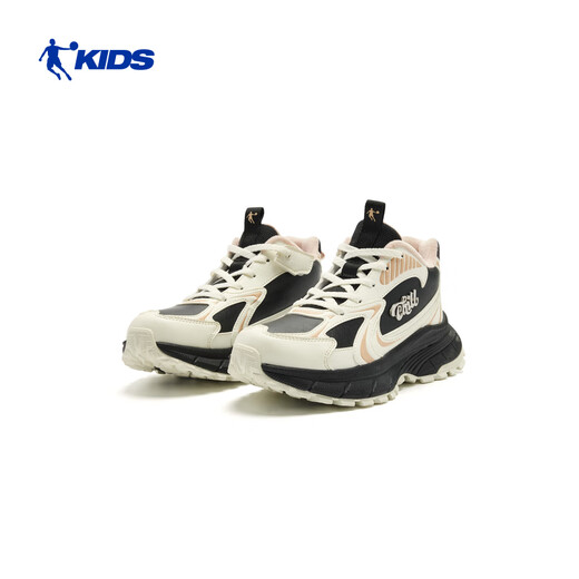 Jordan girls' plus velvet cotton shoes children's winter Symphony Y2K casual shoes black/maple sugar pink 36