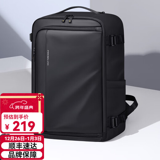 Golf (GOLF) Backpack Men's Travel Backpack 17.3-inch Computer Bag Student School Bag Large Capacity Business Travel Handbag Black