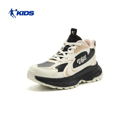 Jordan girls' plus velvet cotton shoes children's winter Symphony Y2K casual shoes black/maple sugar pink 36