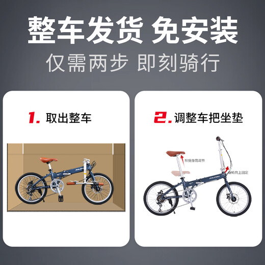 Lanling Shimano Variable Speed ​​Folding Bicycle for Adults, Ultra-Light-Push in the Trunk, Portable Small Wheel Aluminum Bicycle for Men and Women, Matt Gray, Upgraded Oil Disc + Aluminum Frame + Aluminum Handlebar, 20 Inches, 8 Speed ​​- Racing Version