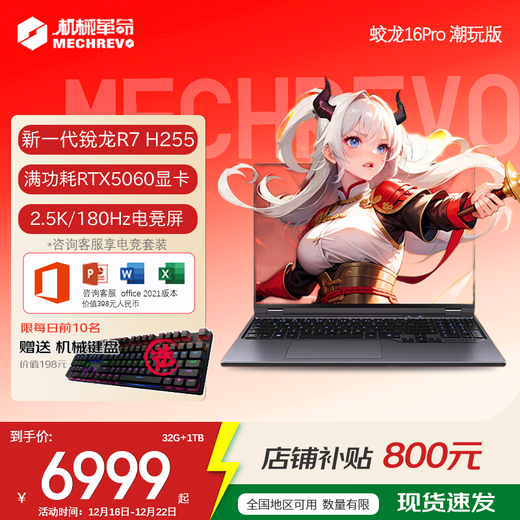 机械革命游戏本蛟龙16Pro  16英寸高性能满血5060显卡独显游戏本大学生畅玩瓦-三角洲游戏笔记本电脑 旗舰版R7 H255丨满血5060丨2.5K灰 【性价比款】24G/NVMe1TB 固态硬盘
