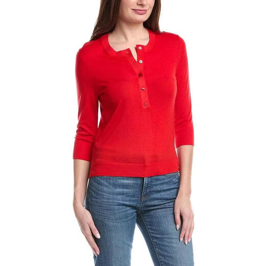 BOSS women's shirt warm and comfortable knitted business casual shirt simple red one size fits all |