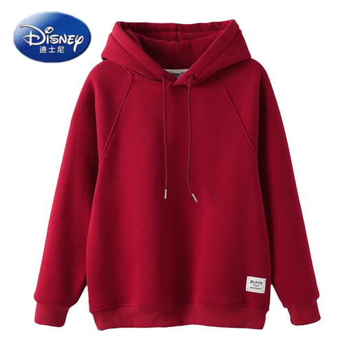 Disney parent-child sweatshirts plus velvet and thickening for mother and daughter 2025 new autumn and winter New Year's greetings for a family of three or four Western-style suits plus velvet red hat 150