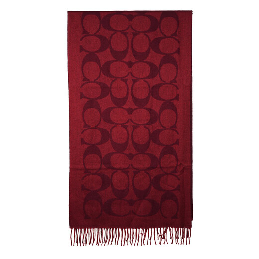 COACH 24 Autumn and Winter Classic Logo Letter Print Sheep Wool Velvet Scarf Unisex Couple Style Red Default F