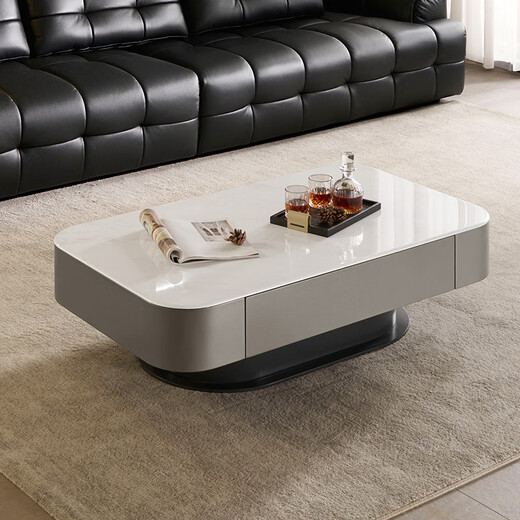 Gujia Home Modern Italian Microcrystalline Stone Coffee Table Living Room Household Coffee Table Light Luxury Coffee Table Large Capacity Drawer DS7178TD Coffee Table 1200*700*335