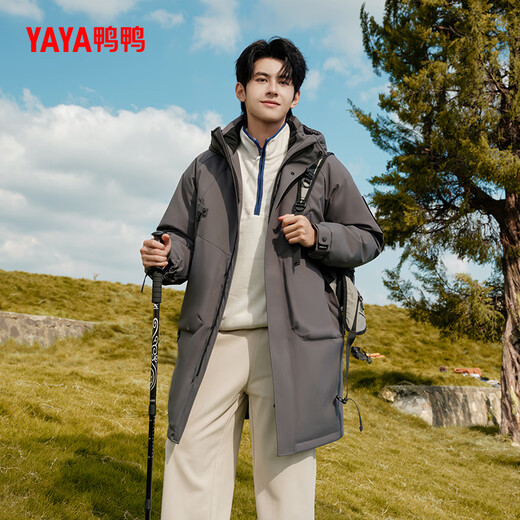 Yayawang Yibo same style down jacket for men and women, medium and long 2025 winter new outdoor cold-proof thickened warm jacket YX black XL 180/96A