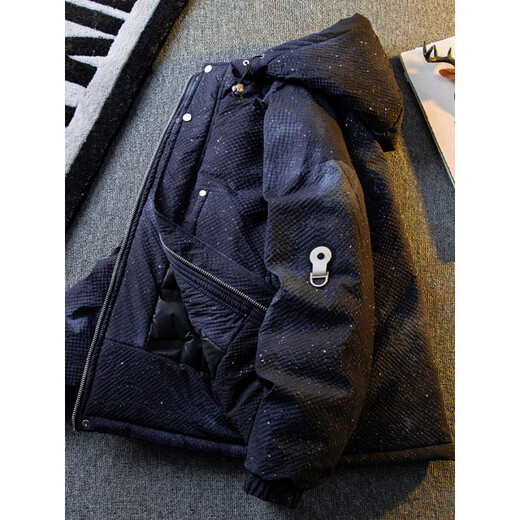 Playboy Handsome Starry Tie-Dye Down Jacket Men's Winter Lightweight and Warm White Duck Down Jacket Men's Winter Black 2XL (161-180Jin Jin equals 0.5kg)