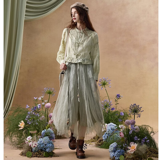 Wancaoyi (wancaoyi) 2026 spring new shirt C01100511 light green XS