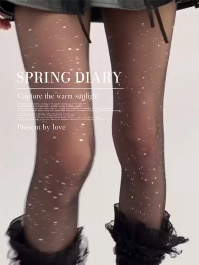 Lu Jing hot girl sparkling diamond sequins skin-beautifying stockings black bling sparkling galaxy summer ultra-thin girl pure desire stockings sequin black * 1 one size fits all regular style collection plus purchase priority delivery