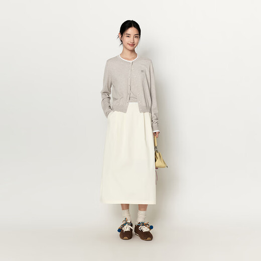 Indicia mark 2026 early spring new style high-end versatile light khaki real two-piece vest cardigan L2A6KS019 Khaki S