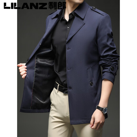 Lilang 25 ветровка нового стиля, мужская короткая весенне-осенняя бархатная куртка в британском стиле цвета хаки, деловая повседневная однобортная куртка цвета хаки для молодежи и среднего возраста, весенне-осенняя однобортная куртка M, рекомендуемый вес 90-105 Jin Jin равен 0,5 кг