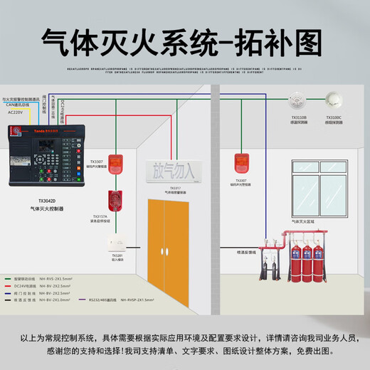 Taihean D fire gas fire extinguishing host Taihean gas fire extinguishing controller in stock Taihean 4 zone gas host
