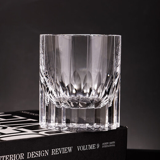 Lizhi shuriken kiriko crystal cup high-end handmade whiskey cup K9 lead-free glass light luxury wine cup gift cup transparent丨K9 ice feather cup gift box 235ml