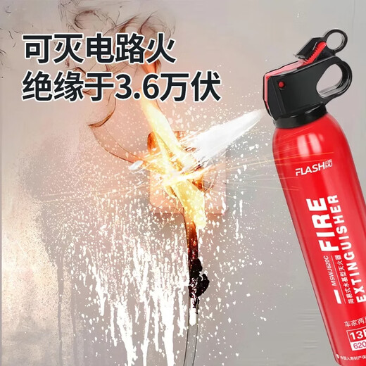 Vehicle-mounted water-based fire extinguisher for household use, private car, small portable car, annual inspection and environmental protection, Shanmu water-based 600+20 ml 13B genuine fire extinguisher 2 pieces