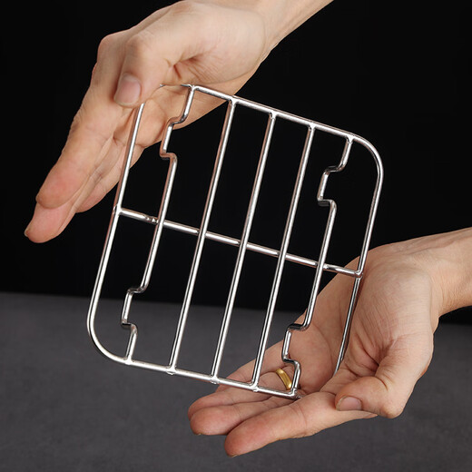 Yusenyi stainless steel steaming rack thick square food-grade steaming grid anti-scalding and insulated multi-functional storage rack 304 side length 15.2cm high 2.5cm 6-inch square steaming rack