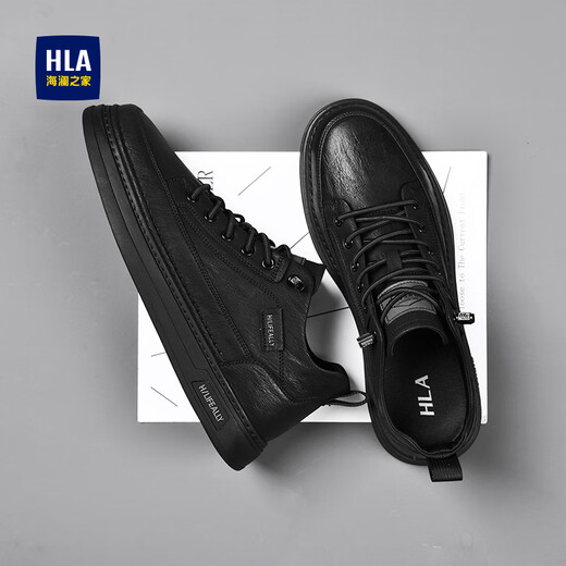 Heilan House (HLA) Men's Shoes Autumn and Winter 2025 New Style Breathable Business Casual Leather Shoes Plus Velvet Warm Temperament Commuting Shoes for Men Black 40
