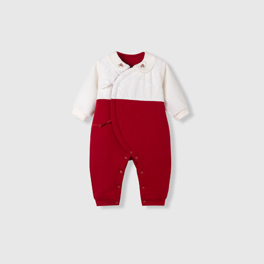 Kordear baby quilted jumpsuit autumn and winter full month baby girl clothes newborn red cotton jacket bright red 52cm height 46-52cm weight 5-8Jin Jin is equal to 0.5 kg