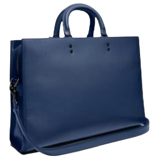COACH Rogue 41 Large Capacity Cowhide Briefcase Large Size Couple Style for Men and Women Royal Blue Default Basic Package (Bag + Dust Bag)