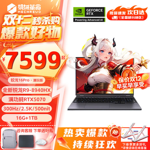 机械革命蛟龙16Pro游戏本 2025新品锐龙R9HX 旗舰AIPC 满血RTX5050/5060/5070电竞设计办公笔记本电脑 全新锐龙R9HX/5070/16+1T/300Hz 电竞爆款升级定制