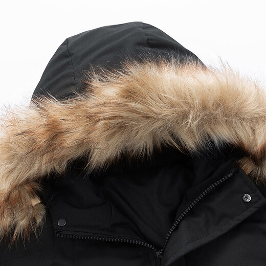 Early Tang Dynasty cotton-padded clothes for men and women, medium-length, hooded, large fur collar, thickened warm cotton-padded clothes, winter military coats, cotton-padded jackets, off-white 3XL