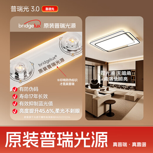 HP ceiling lamp living room headlight three-room and two-living room Puri eye protection smart Nordic style Zhongshan Zhenzhi light package installation