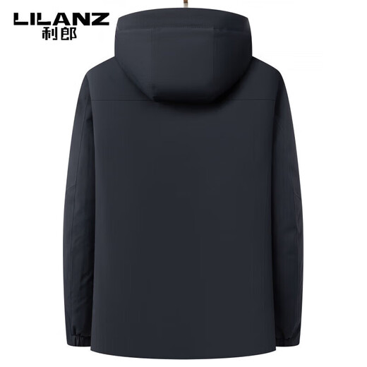 LILANZ high-end hooded goose down down jacket men's winter new business casual thickened removable liner to keep out the cold Black L 175/92A Recommended 130-145 Jin Jin equals 0.5 kg