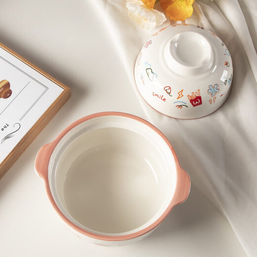 Shijanu New Product Hamburger Rabbit Instant Noodle Bowl Ins Style Student Dormitory Special Cute Girly Internet Celebrity Anti-scalding Hamburger Rabbit Instant Noodle Bowl