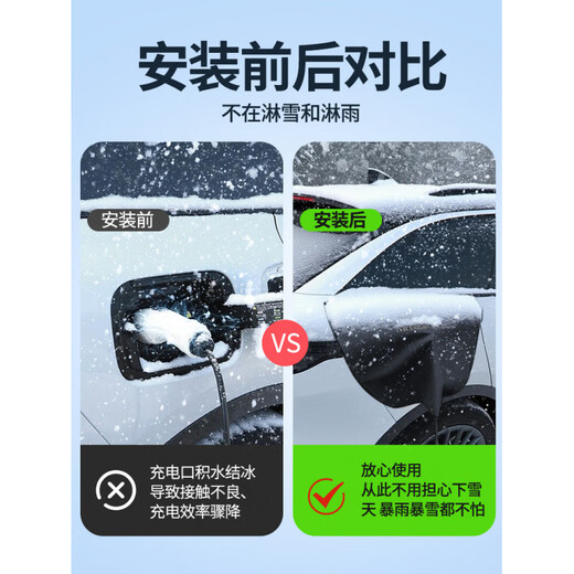 Gongma charging gun rain cover new energy vehicle tram charging port protective cover charger large waterproof outdoor rain cover large charging pile rain cover 70*50*30cm aluminum film style