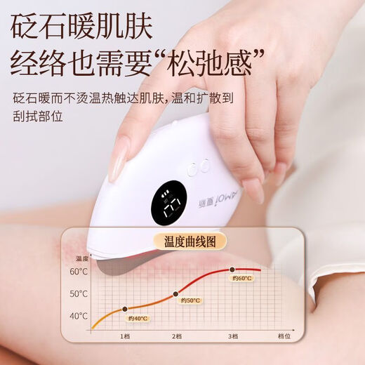 Amoi Bianstone Electric Scraping Board Wireless Intelligent Facial Pulling Beauty Instrument Home Scraper Shaving Artifact Best-Selling Cherry Blossom Powder One-Year Warranty丨Replacement Not Repair + 5 Bottles of 10ML Essential Oil + Dustproof Protective Cover + 1 Charging Cord
