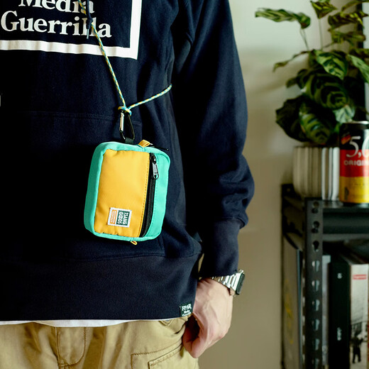 OTHER/Others Tsanggoods mini crossbody small hanging bag card holder ID bag storage bag miscellaneous bag small handbag splicing multi-color dark gray and black