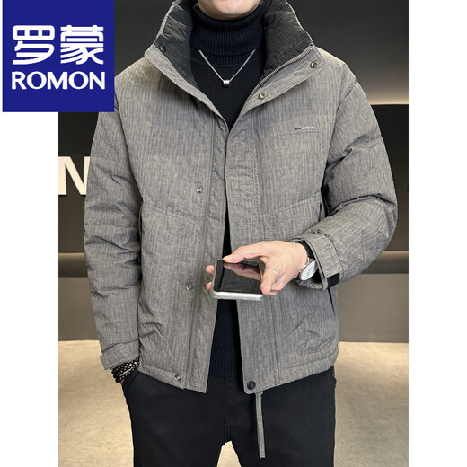 ROMON Мужской пуховик с воротником-стойкой, зима 2025, новая толстая теплая повседневная куртка, мужская одежда, черный M