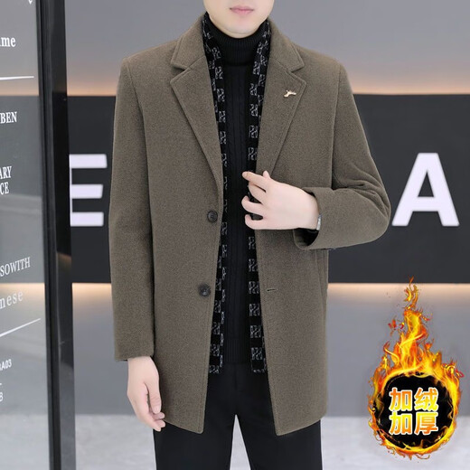 Yandang Hangzhou Итальянско-французская ветровка мужская зимне-осенняя шерстяная ветровка мужская бархатная утолщенная корейская версия трендовая тонкая строчка черного бархата утолщенная 2XL