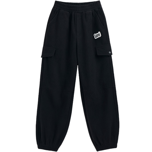 Lee children's sweatpants 2025 autumn and winter loose legged trousers for boys and girls black 130