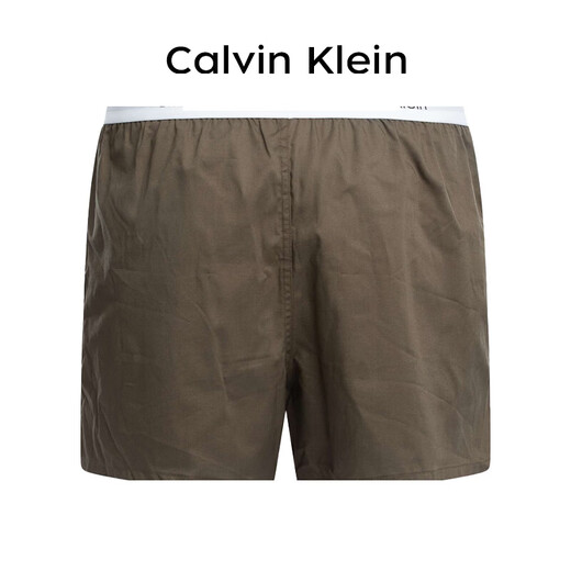 Calvin KleinCK男士棉质时尚舒适平角内裤 2条装 NB1396A  TMY褐/黑 M
