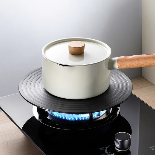 He Jiagong kitchen heat conduction plate pot protection gas stove multi-functional heat conduction plate thawing plate anti-burning black energy-saving household pot holder diameter 20cm thickened 4mm