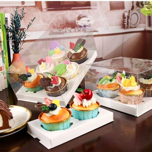 Fantasy Graduation Ceremony Transparent Cupcake Box Portable Dessert Muffin Cup Packing Box Heaven and Earth Cover starting from 5 pieces, 12 pieces for extra height, 10 pieces