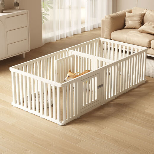 Raft core kitten cage, kitten fence, pet fence, indoor household dog fence, safety protection fence, anti-jailbreak freedom, double (19 pieces + 2 doors) length 216*width 96) height 75 (thickened and bold, strong fixed double suction cups)