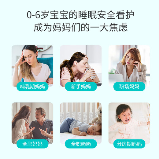 xiaovv 智能婴儿监护器宝宝监控看护器母婴智能AI儿童监视远程看护机婴儿哭声检测语音对讲摄像头 智能婴儿监护器+128G内存卡