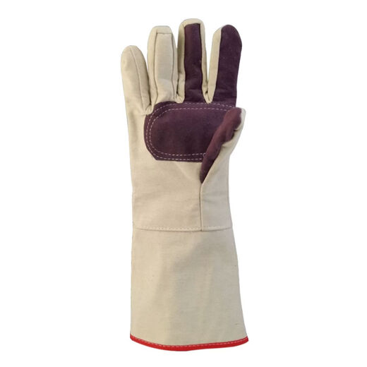 Fantasy canvas gloves with four skins for labor protection and wear-resistant work. Extra length, thickening, high temperature resistance and anti-scalding welding gloves. Special welding gloves for welders with four skins. Price for 20 pairs.