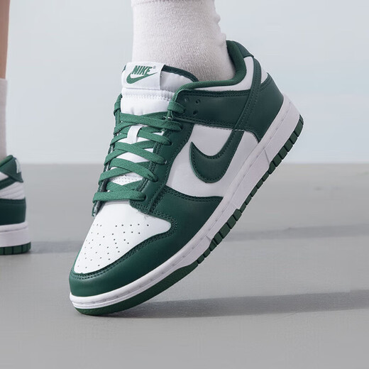 耐克（Nike）官方男鞋 Dunk 春季新款牛皮革运动鞋防滑耐磨低帮休闲鞋板鞋 DD1391-101-白绿 42.5