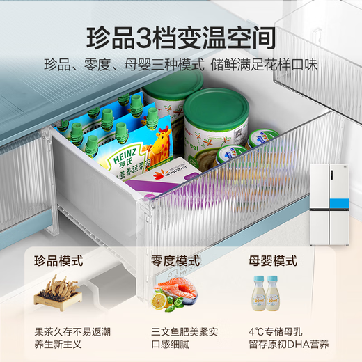 海尔（Haier）冰箱 超薄零嵌入式 十字四门一级能效双变频大容量底部散热小红花家用法式多开门 家电补贴15% 宽90.5厘米丨浅色丨 【限时只换不修】深60厘米