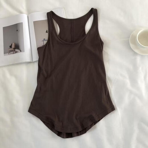 HyunA racer vest for women in summer for fat girls 2-300Jin Jin equals 0.5kg Loose large size inner sleeveless T-shirt suspender top trendy brown M recommended 120Jin Jin equals 0.5kg