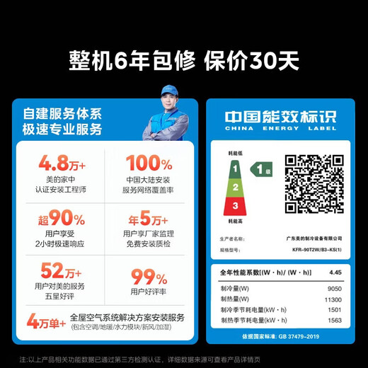 Midea Central Air Conditioning Cool Energy Saving Enjoy Fourth Generation Duct Machine One to One 3 HP 4 HP First Class Energy Efficiency Starlight Ultimate Edition Power Saving TOP1 First Class Energy Efficiency National Subsidy Cool Energy Saving 4 HP Quality Gold Award One Price All-inclusive (38-54)