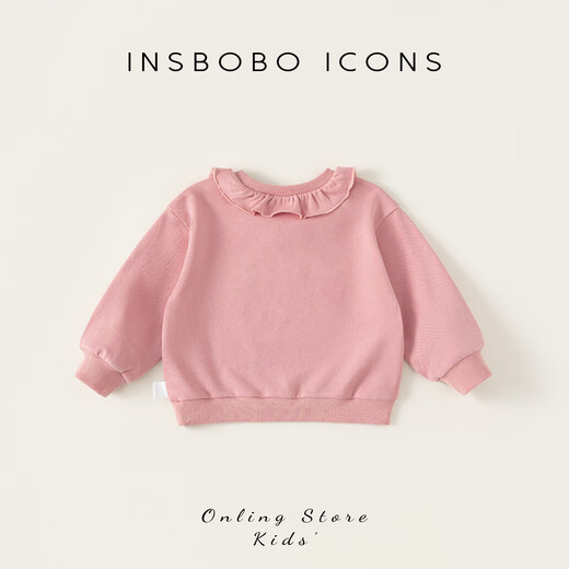 INSBOBO Girls' Sweaters 2026 Spring Children's New Children's Clothing Girls Good-Looking Clothes Baby Fashionable Tops Pink 120
