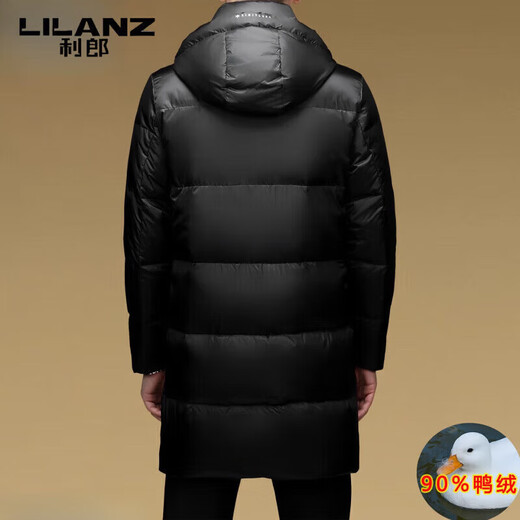 LILANZ куртка на высоком пуху мужская утолщенная куртка средней длины с капюшоном модная новая 90% утиный пух черный 3XL 190 вес 170-185 Jin Jin равен 0,5 кг